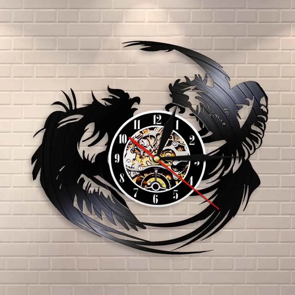 Настенные часы с виниловой пластиной украшение для крепкого творчества в стиле