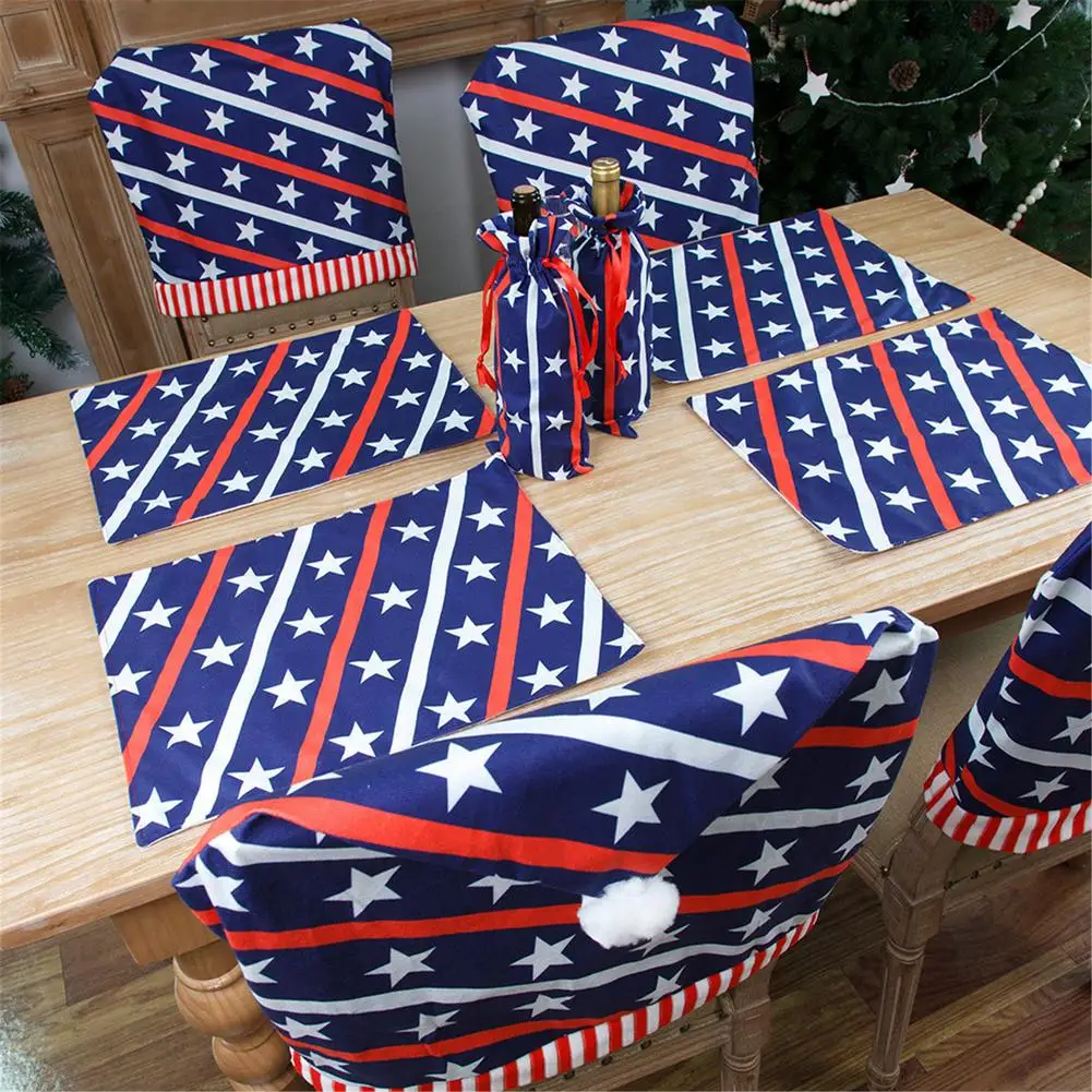 

American National Flag Reusable Dinning Decoration Cover Chair Slipcover Case Stretch Chair Covers For Home