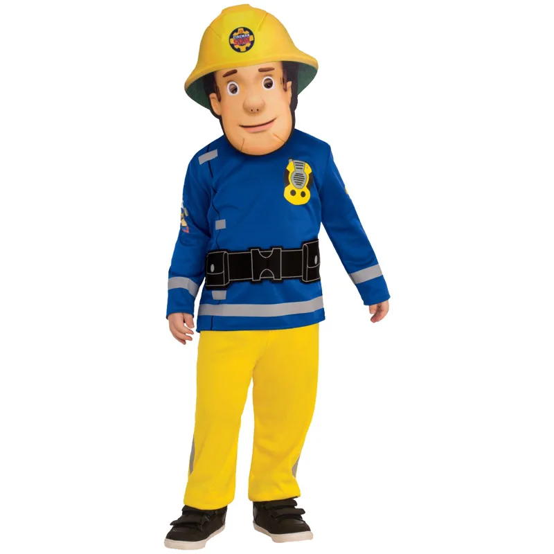 

Hot 2020 Fireman Sam Children's Fancy Dress Costume 4-10 Years Carnival Party Halloween Cosplay Costumes