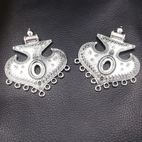1pcs silver plated large retro bohemian anchor metal multi hole connector diy charm necklace jewelry crafts making m649