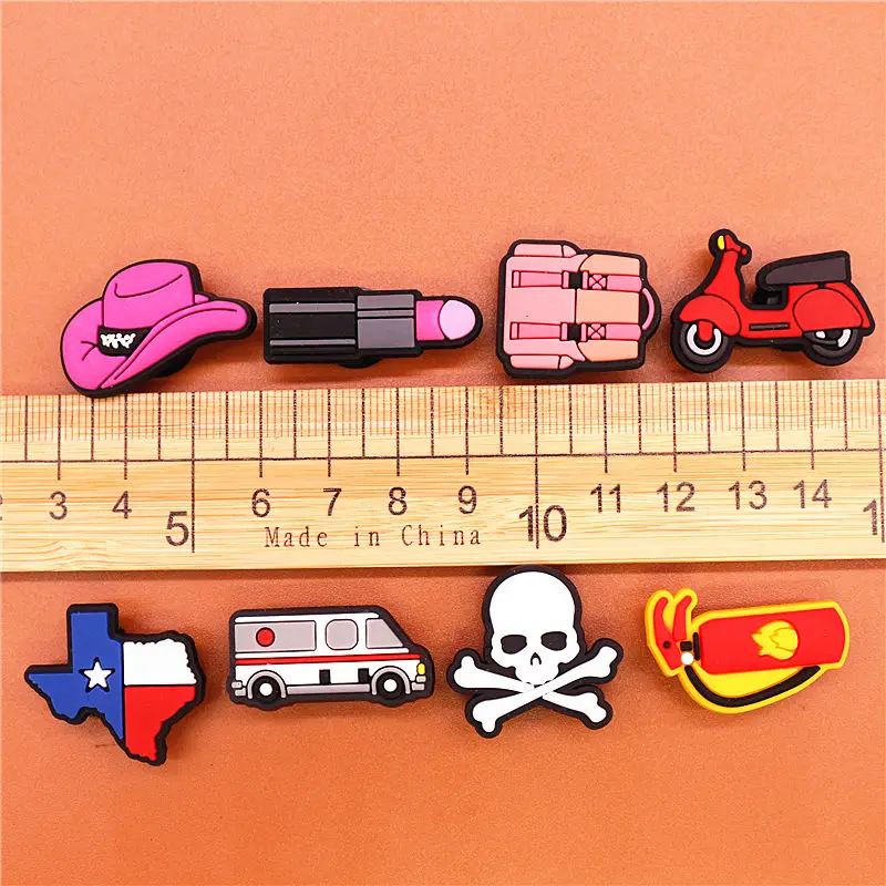 Single Sale 1pcs PVC Death Sign Shoe Charms Accessories Decorations Fire Extinguisher Croc jibz Buckle for Kids Party Xmas Gifts