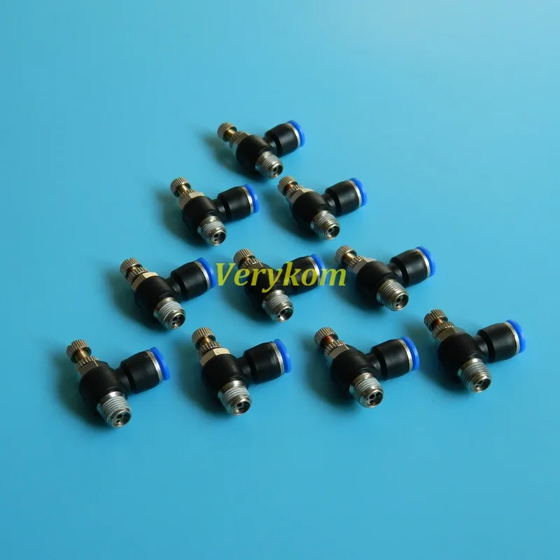Buy 10pcs/lot Free Shipping SL6-M5 SL6-01 Pneumatic Exhaust Throttle Valve Quick Fitting Air Speed Controller PSL6M5A PSL601A PSL602 on