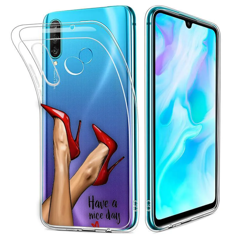 

Sexy Girls Feet Hosiery Nylons For Huawei Honor Mate 10 20 Nova P20 P30 P40 P Smart Soft Crystal Slim Protective Clear Case