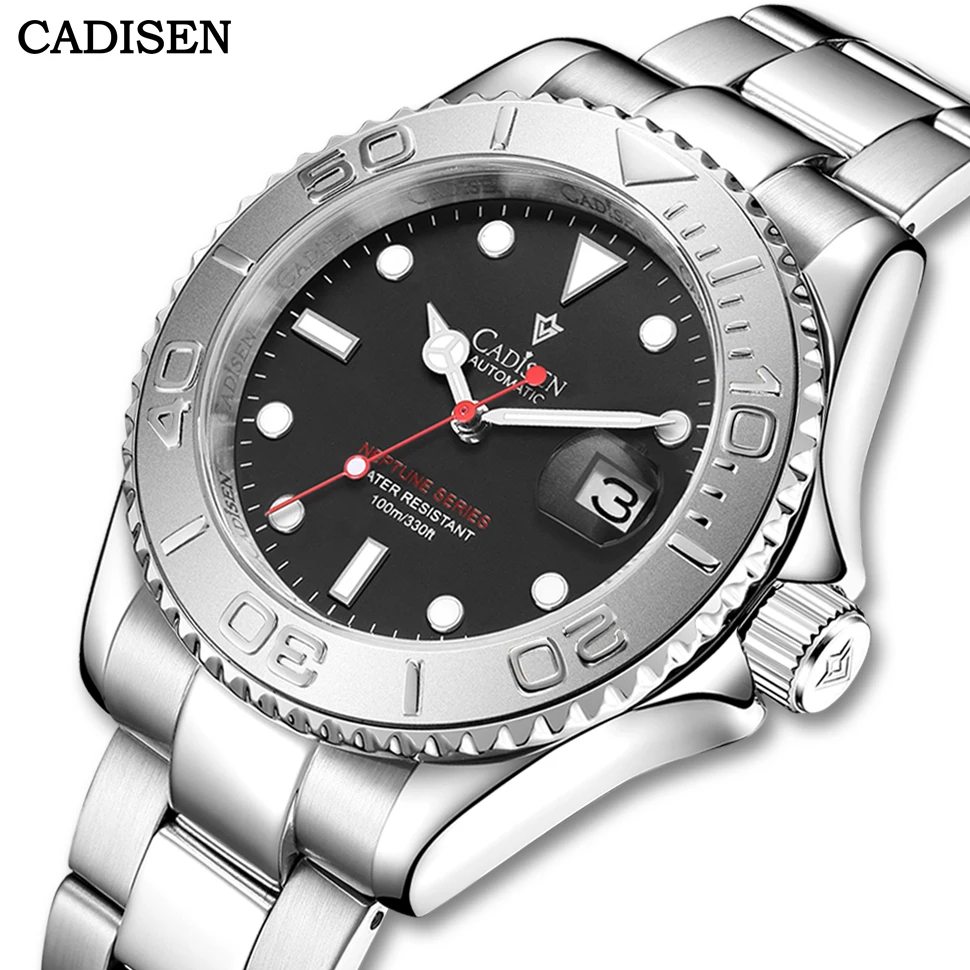

CADISEN 2021 Роскошные Для мужчин автоматические часы 100 м Водонепроницаемый Нержавеющая сталь сапфир Стекло япония двигаться Для мужчин t механ...