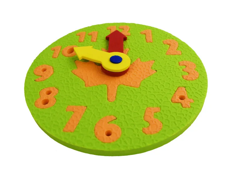 1 Piece Kids DIY Eva Clock Learning Education Toys Fun Jigsaw Puzzle Game for Children 3-6 Years Old