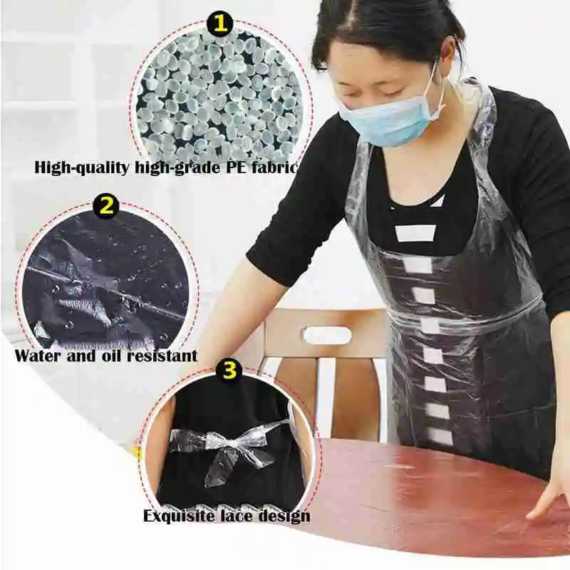 

1Pcs Plastic Adult Children Disposable Waterproof Dustproof Painting Cooking Transparent Apron F4P3