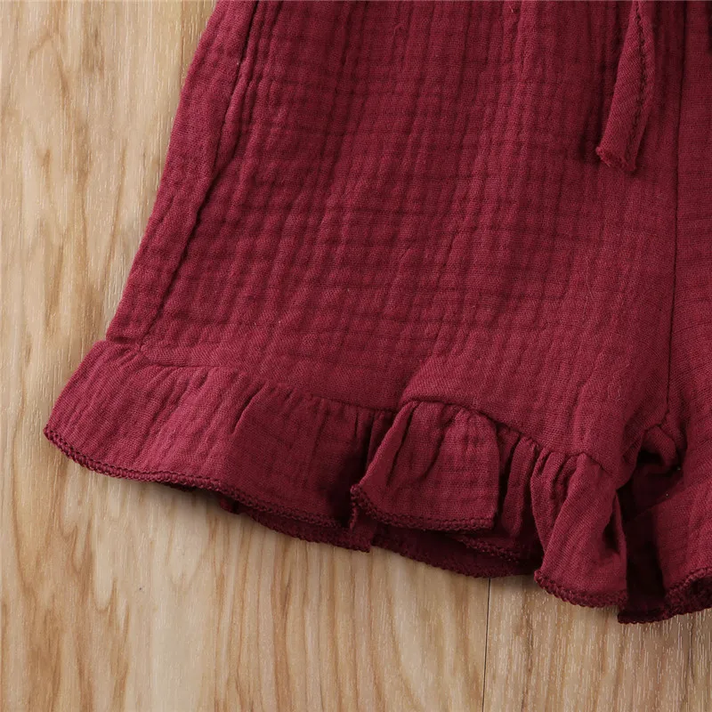 

Cute Newborn Baby Girl Boy Kid Romper Clothes 0-24M Summer Ruffle Sleeveless Solid Cotton Linen Jumpsuit Baby Boy Girl Outfits