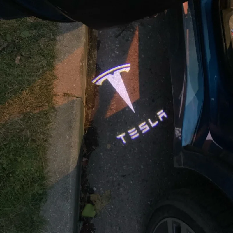 Прозрасветильник светодиодный проектор для двери автомобиля Tesla Model S 3 X Y с