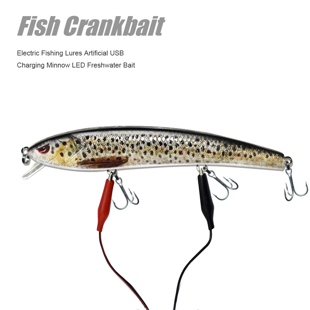 

Electric Lure Wobblers For Fishing 4-Segement Swimbait USB Rechargeable lure Crankbait Flashing LED light Fishing lure