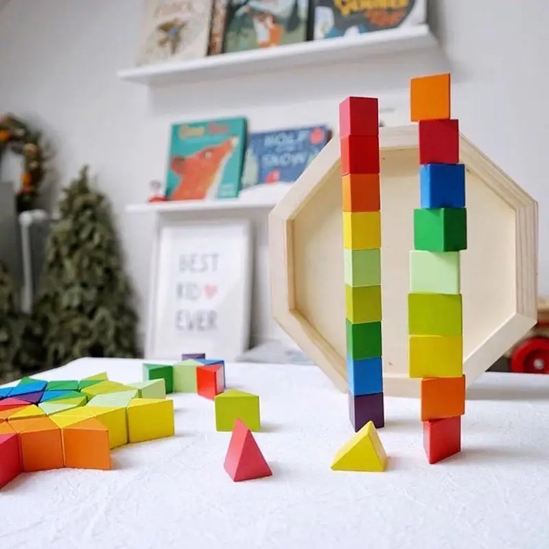 

Multifunction Wooden Rainbow Tangram Puzzle Stacking For Kids Montessori Teaser Educational Gift Toy Brain Creativ W8J8