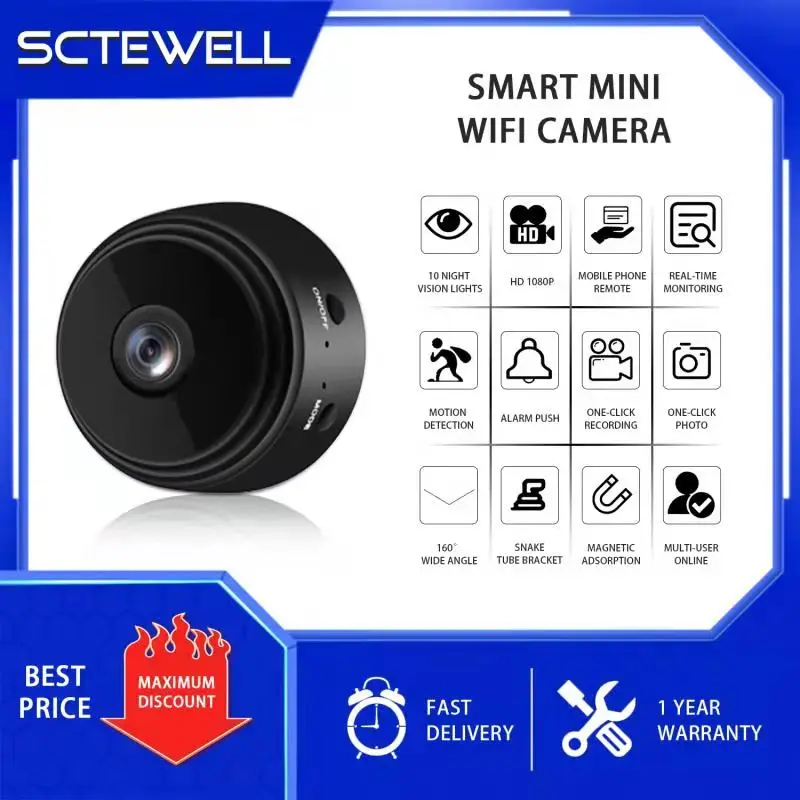 

SCTEWELL 1080P Home Security CCTV IP Camera with Optical Bi Spectrum Network Bullet Camera Waterproof Power Style Sensor