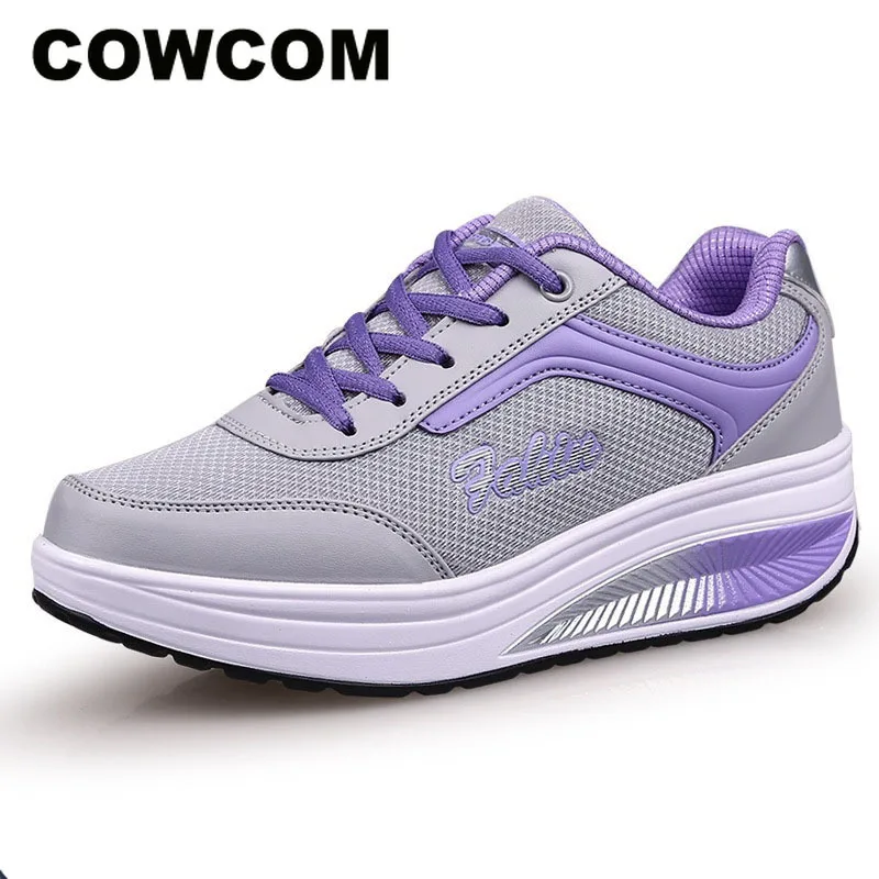 COWCOM 2019 спортивные туфли для отдыха женская обувь дышащие на танкетке