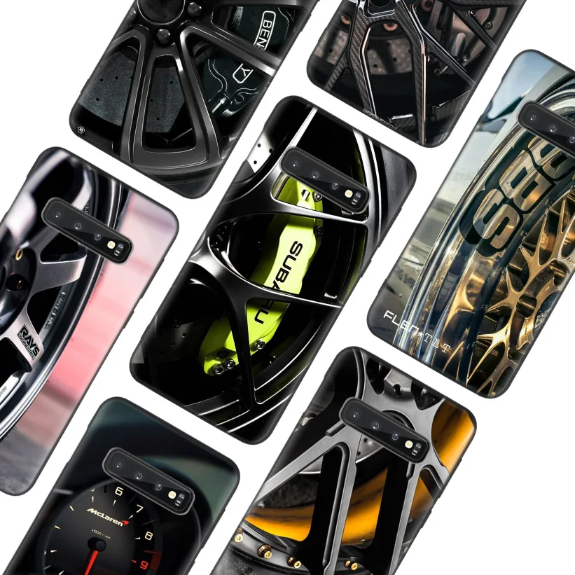 

Sports car wheel Black Cover Phone Case for Samsung Galaxy S20 Ultra S10E Note 10 9 8 S9 S8 J4 J6 + Plus S7 S6 Capa Coque
