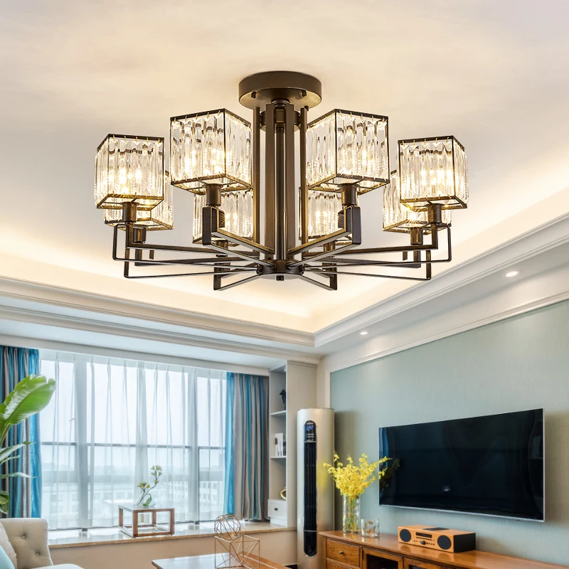 Модные новые черные светодиодные люстры высокое качество железная Потолочная