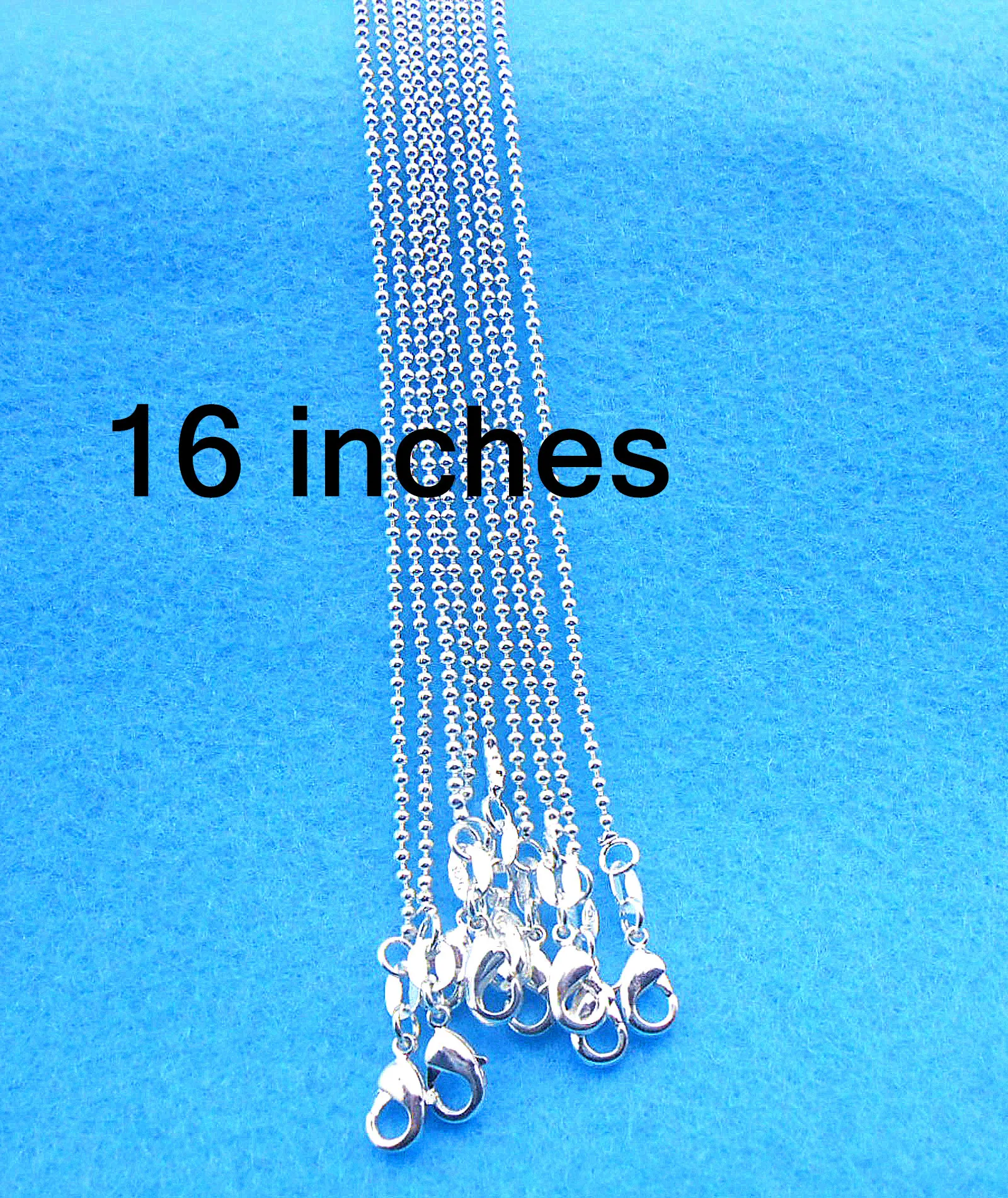 

16-30 Hot Sale 925 Sterling Silver Color BEADS Necklace Chain Unisex Jewelry With Good Lobster Clasps Factory Price 10Pcs*2MM