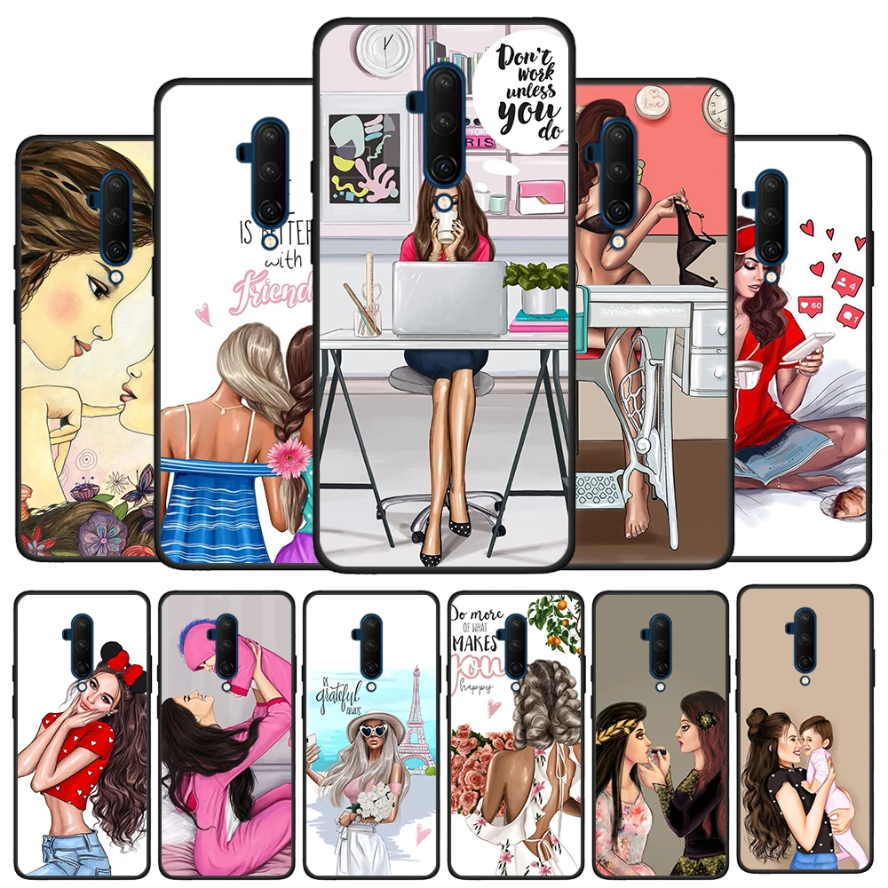 

Fashion girl Baby mon Silicone Cover For OnePlus Nord CE 2 N10 N100 9 9R 8T 7T 6T 5T 8 7 6 Plus Pro Phone Case Shell