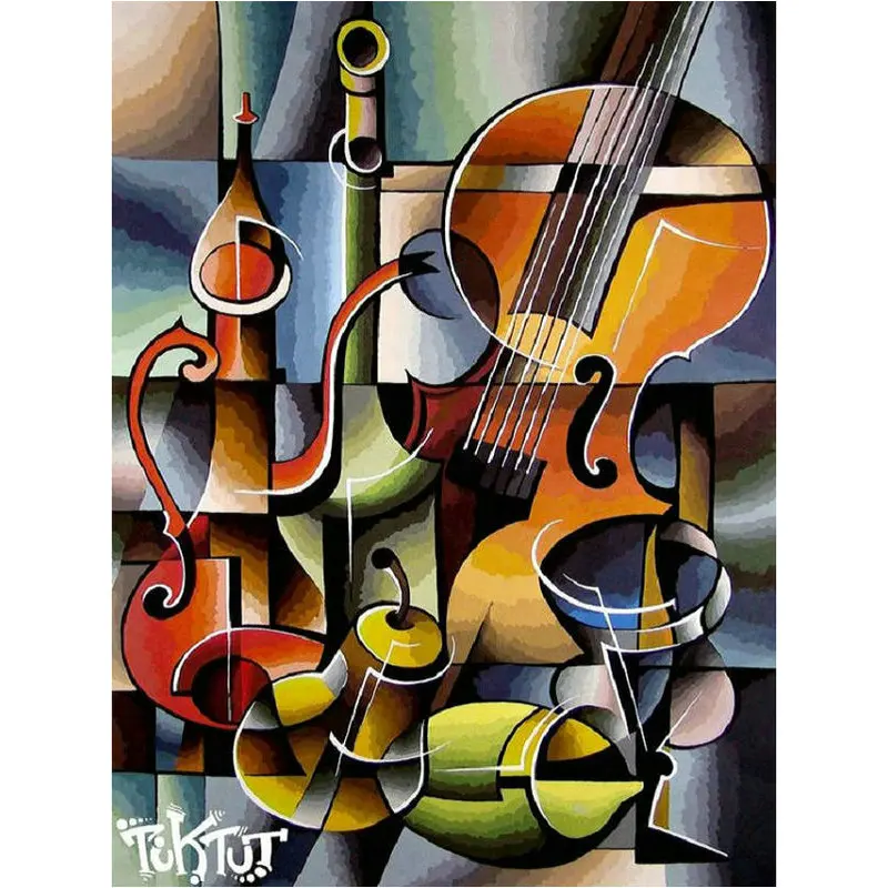Full DIY Diamond Painting Cross Stitch Home Decor Abstract violin Square Embroidery Picture round Rhinestone Mosaic | Дом и сад