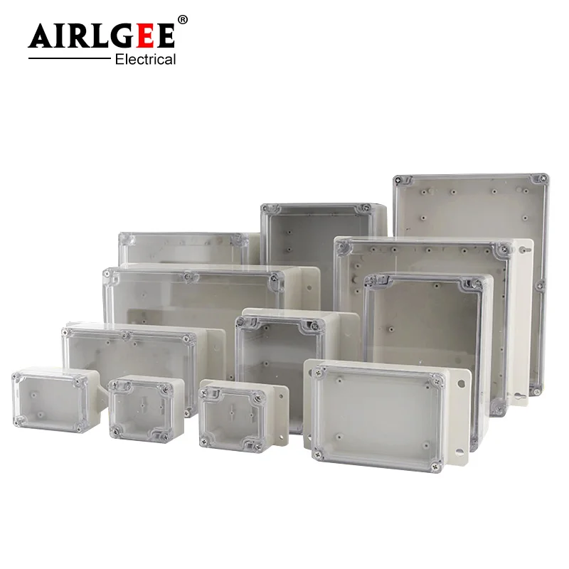 Clear Waterproof Junction Box Plastic Enclosure Box Project Instrument Case  Electrical Project Box Transparent Cover With Ear