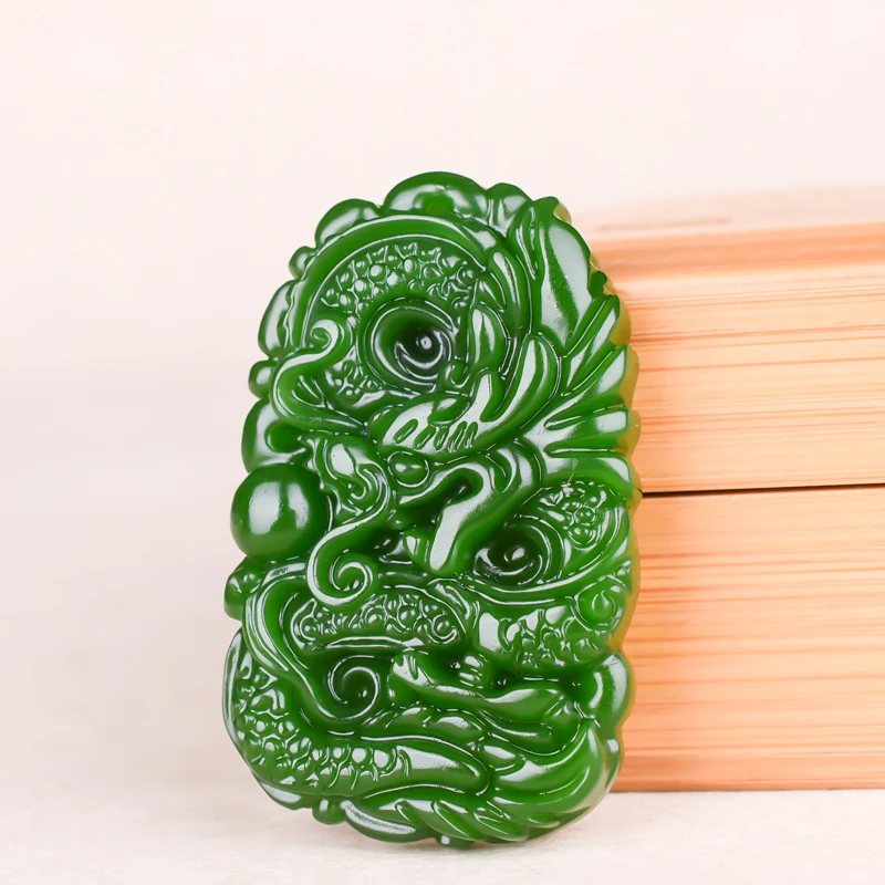 Подвеска с драконом из зеленого нефрита жадеит подарки амулет ожерелье Женские
