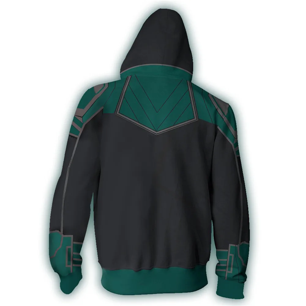 Captain Carol Danvers Hoodie Sweatshirts Long Sleeve Zipper Men Cosplay Sweatshirt Jacket | Тематическая одежда и униформа