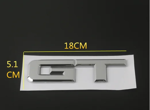 

3D Silver Metal Auto Modified GT Car Trunk Side Seal Decal Badge Car Accessories