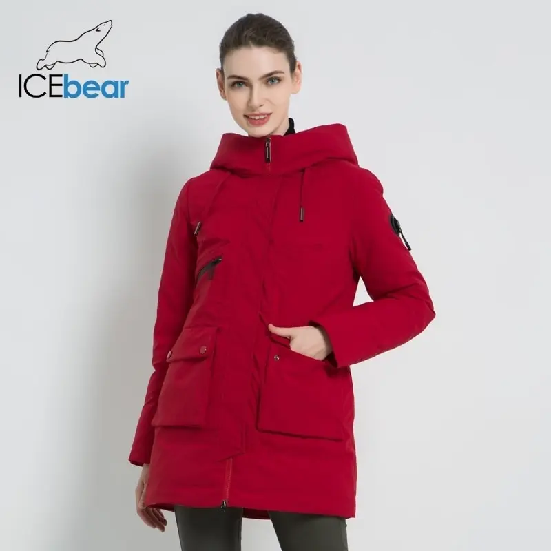 ICEbear 2019 новая зимняя куртка с капюшоном женское пальто мода женская одежда