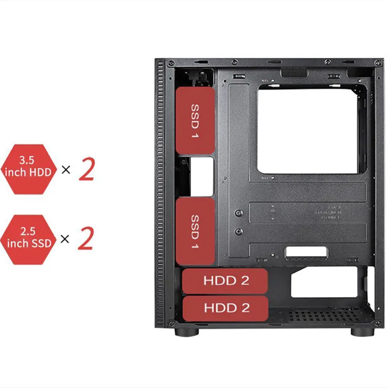 Игровой чехол для ПК прозрачная панель с поддержкой ATX/M-ATX/MINI-ATX кулер