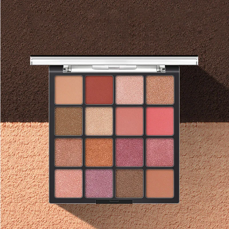 16 цветов Палитра теней для век Косметика макияжа Алмазный Блеск металлик 9
