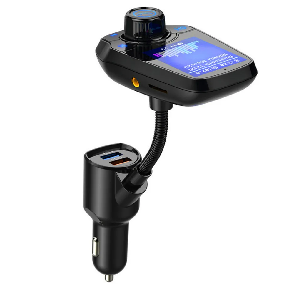 Автомобильный Bluetooth fm-передатчик без рук MP3-плеер цветной большой экран пусковой приемник QC3.0 Bluetooth радио передатчик T26D