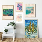 Выставочные холщовые постеры Matisse Monet Van Gogh, смешанные художественные принты, современные настенные картины в стиле абстрактного музея, домашний декор