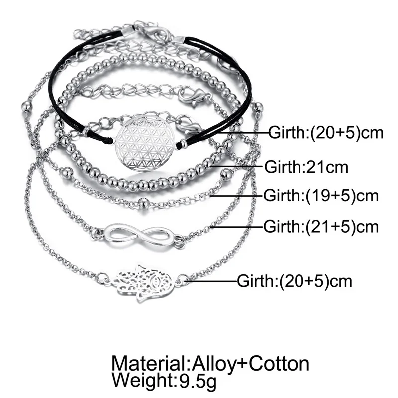 Креативный новый браслет на удачу 8 символов с перфорацией в виде пальмы комплект