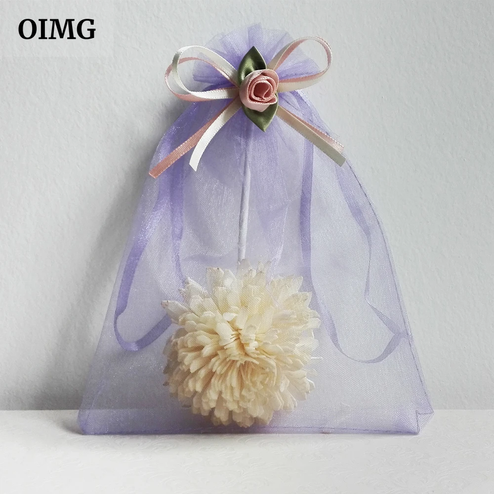 

10x15 Light Purple Organza Bag Jewelry Packaging Gift Candy Wedding Party Goodie Packing Favors Pouches Drawable Bag Sweets 1pcs