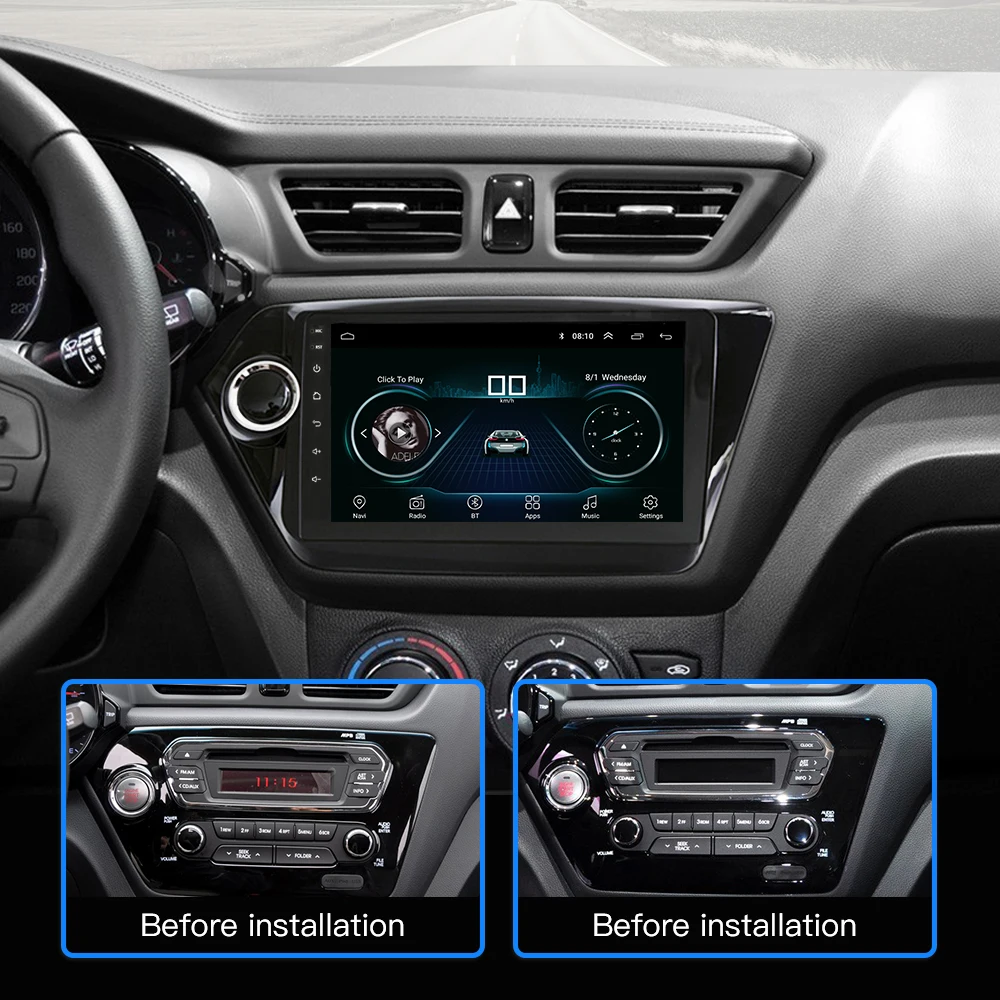 Автомагнитола 2DIN 2.5D экран Android 8 1 Wi Fi GPS навигация для Kia K2 Rio 2012 2015 2016 автомобильный