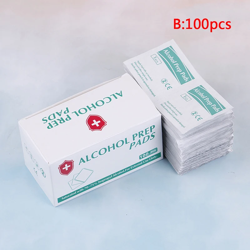 100 шт. с алкоголем замены Pad влажные салфетки для антисептик уход за кожей Чистка