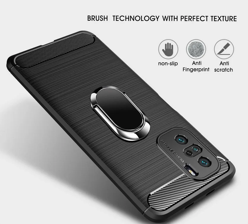 

Роскошный чехол для Xiaomi Redmi K40, тонкий чехол K40 Pro, силиконовый чехол из углеродного волокна с кольцом-держателем для Redmi K40 Pro Plus K30 Ultra K20