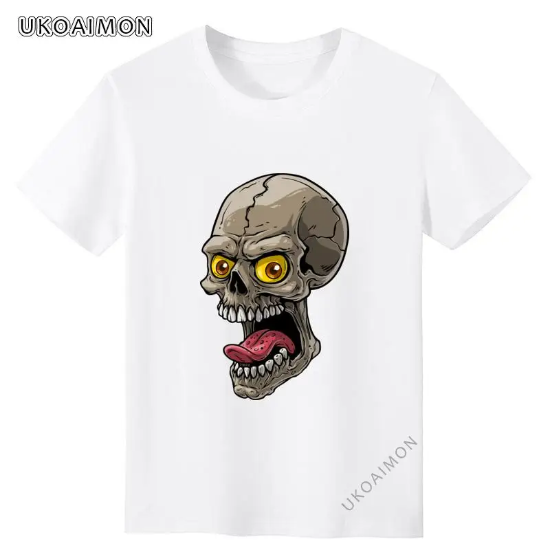 

New Arrival Skull Big Tongue Funny Men's T-Shirts Customized Comics T Shirt Unique Cotton Tees Europe Women T-Shirt
