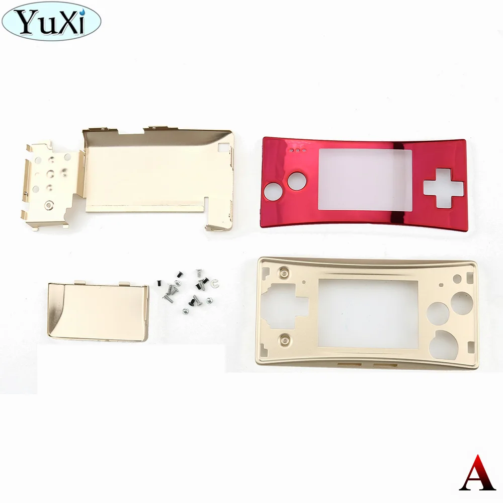 A YuXi сменный металлический корпус чехол для NAND для Gameboy Micro для GBM Передняя панель Задняя крышка с винтами - Цвет: A