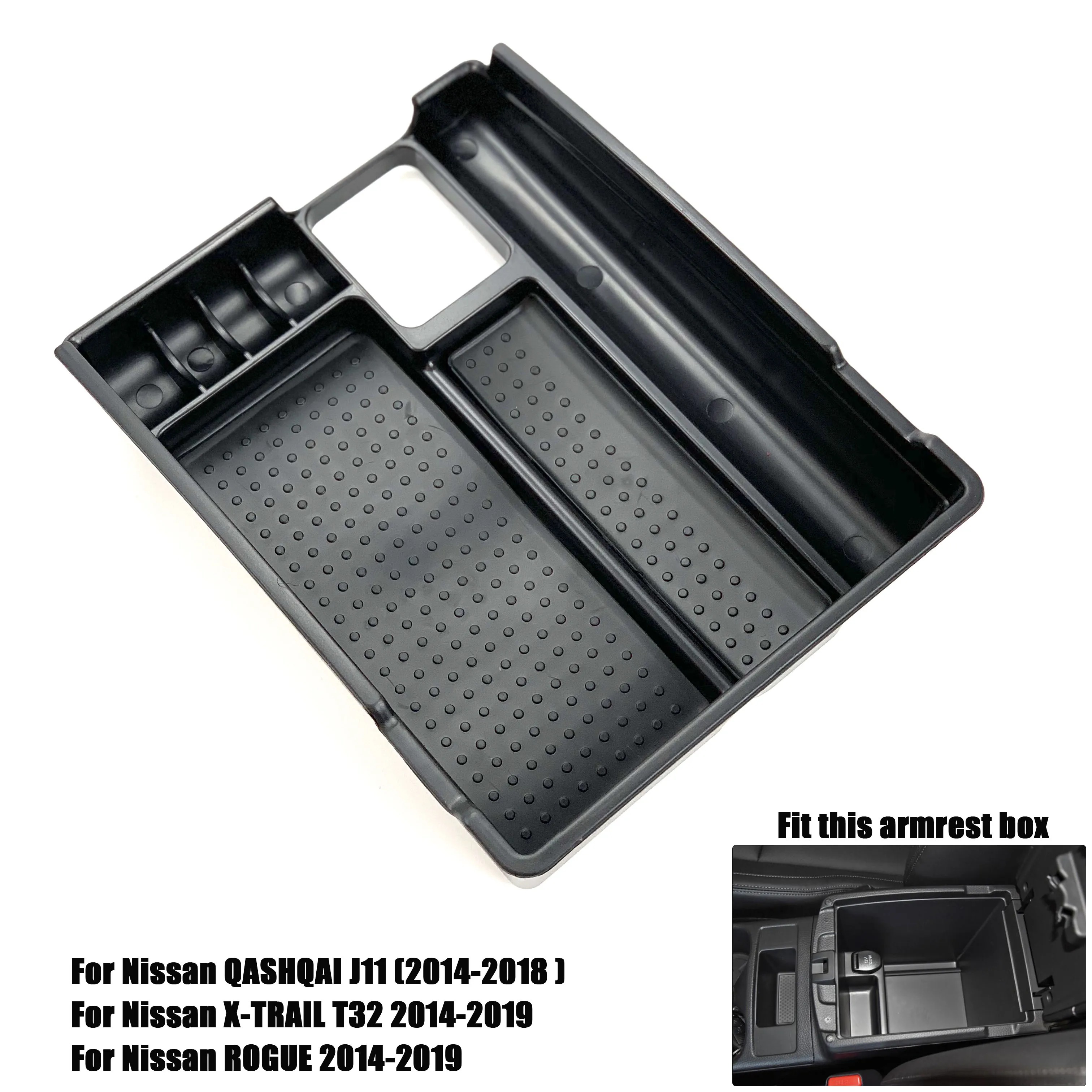Для Nissan Qashqai X-Trail T32 Rogue TERRA Navara NP300 Sylphy Sentra Pulsar Tiida II Maxima A36 Patrol Y62 Armrest Storage Box