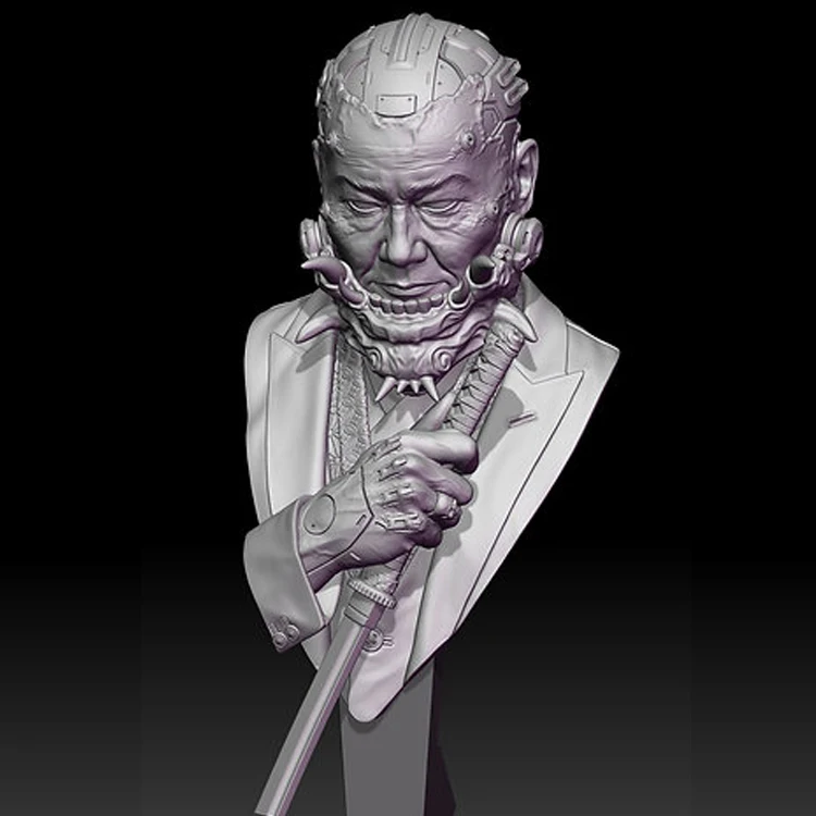 

1/10 Resin Model Bust GK, ONI - CYBORG GANGSTER, Unassembled and unpainted kit