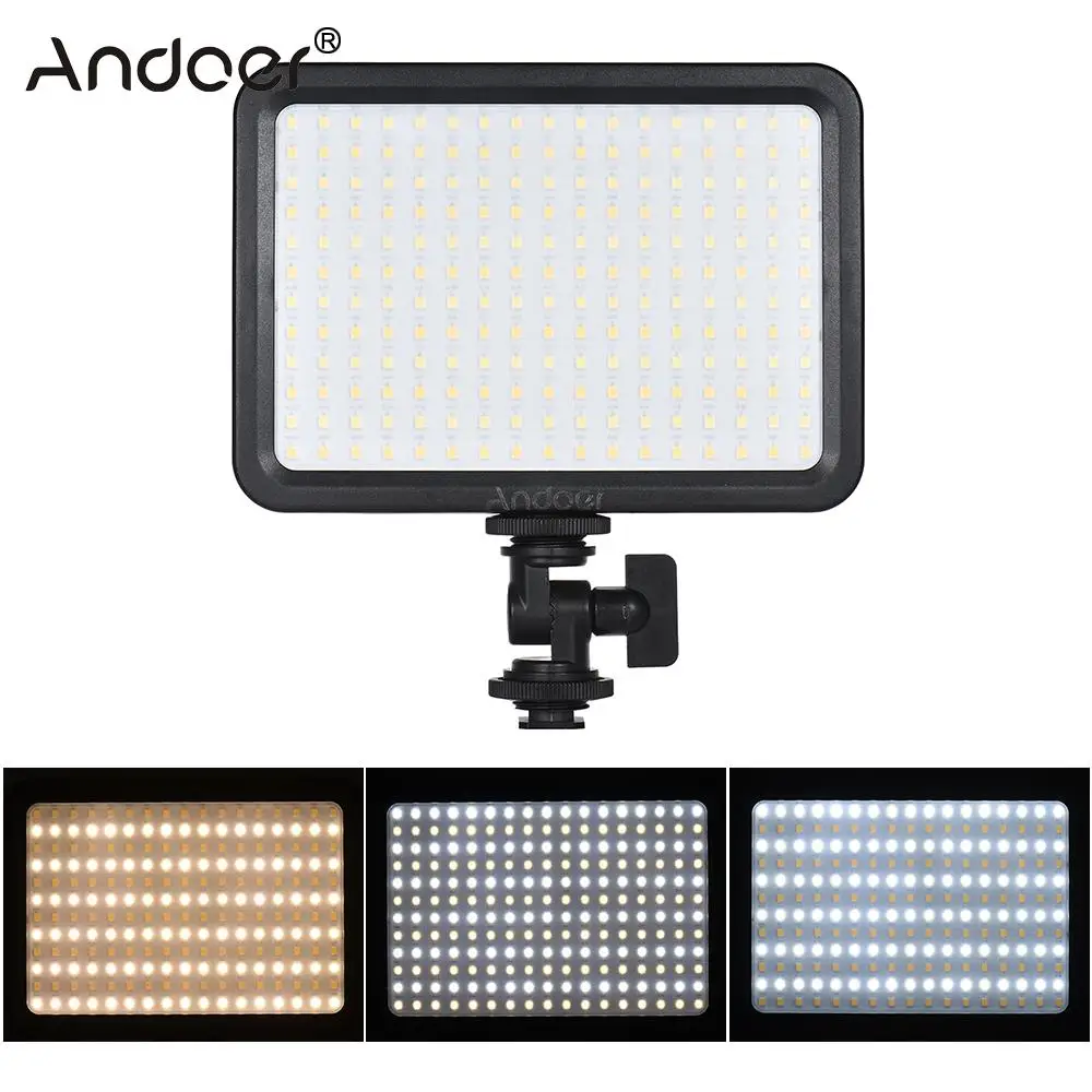 

Andoer LED204 LED Video Light Photographic Lighting Fill Light w/204pcs Lamp 3300K-5600K Bi-Color Temperature for Photography