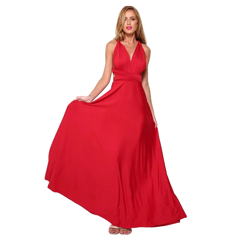 

Summer Sexy Women Maxi Dress Red infinity Long Dress Multiway Bridesmaids Convertible Wrap Party Dresses Robe Longue Femme