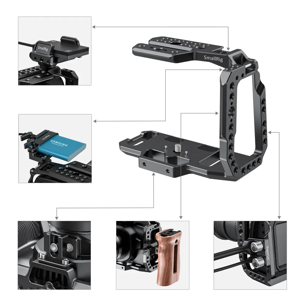 Клетка для камеры SmallRig BMPCC 4K / 6K полуклетка карманного кинотеатра с дизайном Blackmagic
