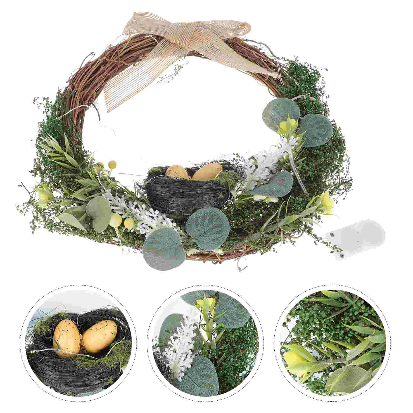 

1pc Simulation Flower Wreath Luminous Decorative Garland Wedding Scene Decor