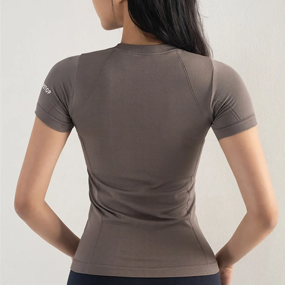 Zhangyunuo футболка для бега и фитнеса облегающая одежда йоги спортивные топы Женская
