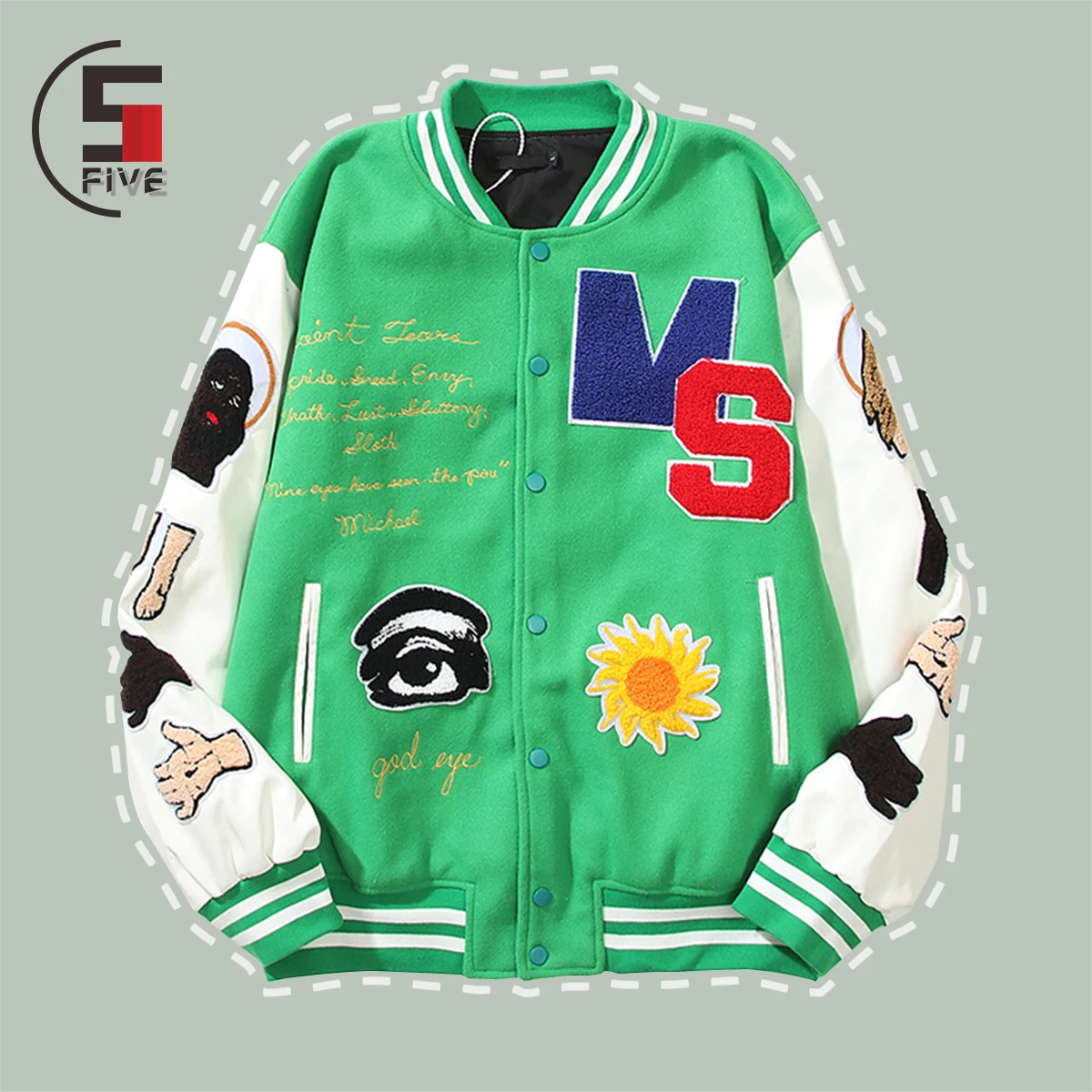 

James Embroidered Baseball Jacket Men Hip Hop Patchwork Harajuku Streetwear Varsity Jackets Winter Oversize Unisex Campus Jacket