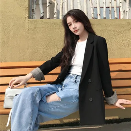 

New Small Suit Outside The Jacket 2021 Spring And Autumn Korean Version Of The Yinglan Feng Senior Feeling Of Fried Street