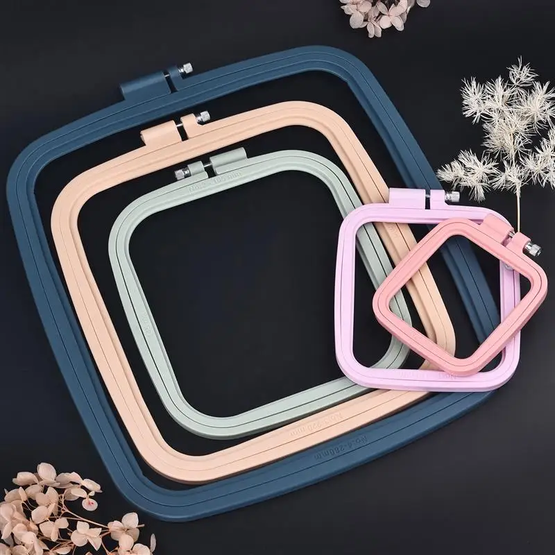 

Plastic Square Embroidery Hoops Cross Stitch Hoop Ring DIY Needlecraft Cross Stitch Loop Hand Household Sewing Tools 5 Sizes