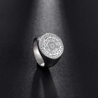 cooltime viking seal of wicca secret solomon mens ring stainless steel amulet rings kabbalah talisman vintage jewelry 2022
