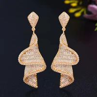 charm vintage dance eardrop earrings women esys0326 cubic zircon iced out bling elegant luxury trendy gift jewelry
