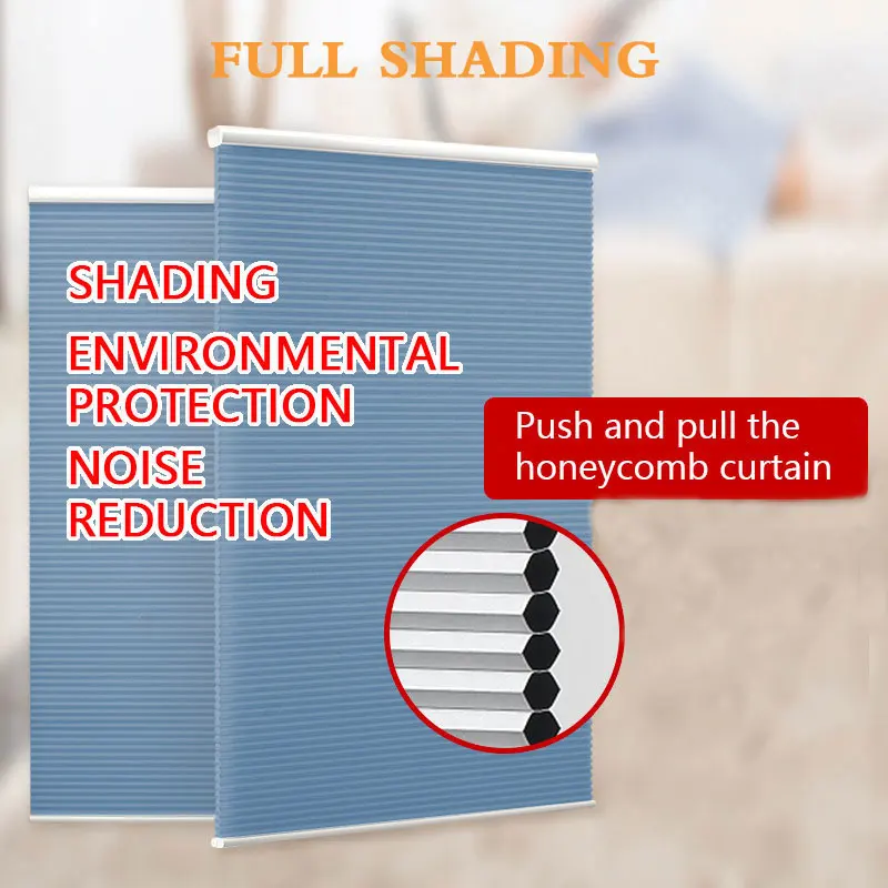 

Sliding honeycomb shutters waterproof organ honeycomb shutters full blackout roller blinds lift study bedroom office